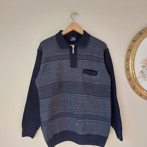 Vintage Wool Sweater, Italian Knitwear, Unisex Jumper, Wool 80s Style Pullover, Vintage Sweaters, Grandpa Sweater, Archive Clothes Size XXL