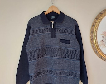 Maglione vintage in lana, maglieria italiana, maglione unisex, pullover in lana stile anni '80, maglioni vintage, maglione del nonno, vestiti d'archivio taglia XXL