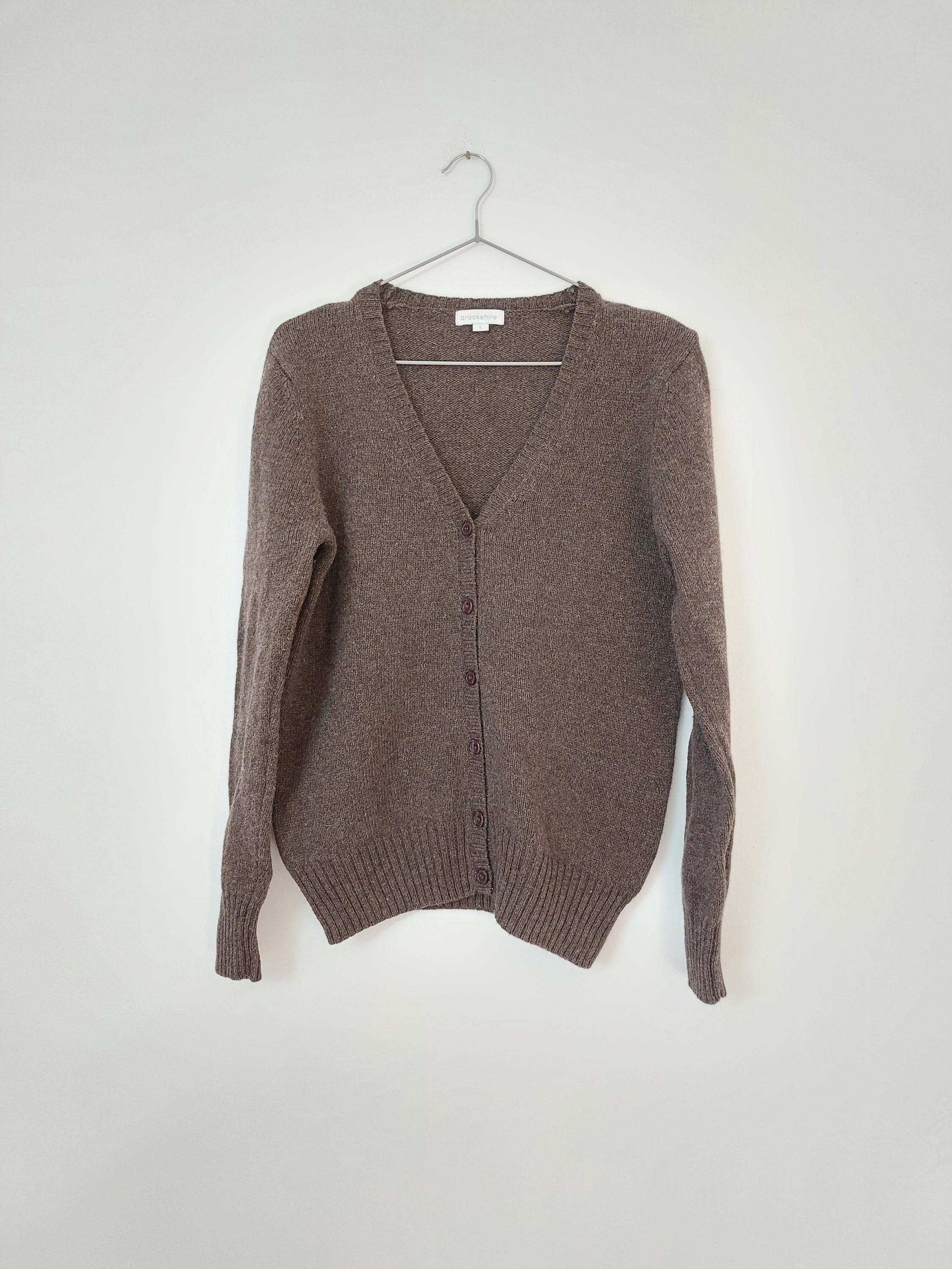 Vintage 100% Pure New Wool WOOLMARK Sweater BROOKSHIRE, Wool Cardigan,  Lambswool Knit Jumper, Wool Sweater, Beige Sweater L