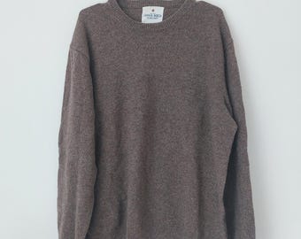 Vintage Wool Sweater, Beige Knitwear, Unisex Jumper, Wool Pullover, Vintage Sweaters, Grandpa Sweater, Size XXL