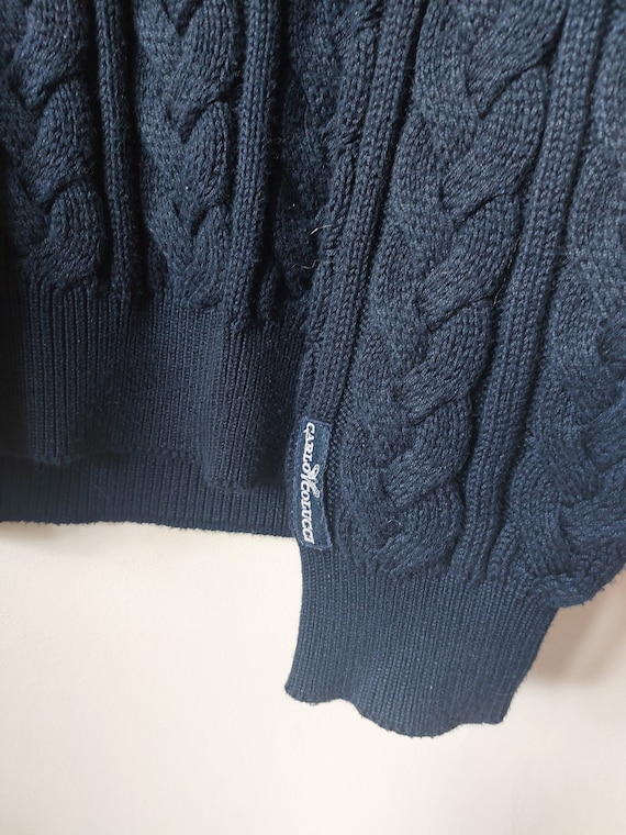 Vintage Carlo Colucci Cable Knit Sweater, 80s Kni… - image 4