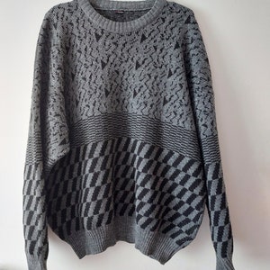 Vintage Retro Sweater, 80s Knitwear, Oversized Unisex Jumper,  80s Pullover, Vintage Knitted, Grandpa Sweater, Archive Clothes Size L