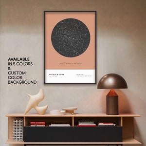 Design minimaliste, Carte des étoiles personnalisée élégante, Date spéciale, Cadeau d'anniversaire, Poster de carte des étoiles, Cadeau de mariage, Cadeau de couple, Design unique