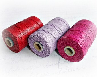 4 ply Irish Waxed Linen Cord Red - 1 Yard