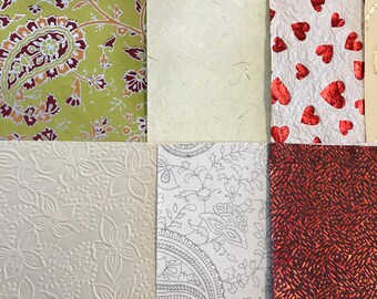 10 Metallic Shiny Hand Crafted Specialty Art Printed Papers