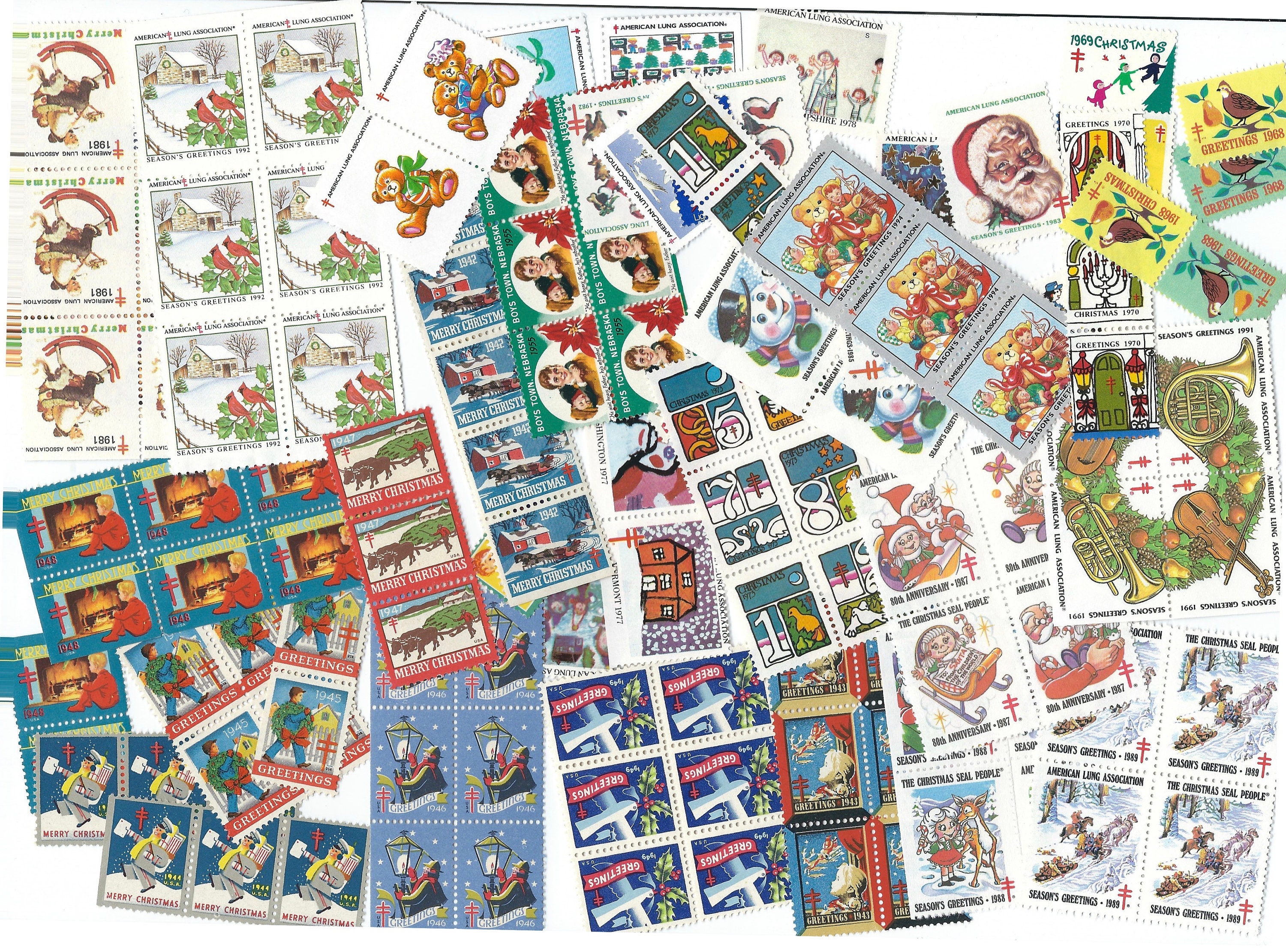 2022 Christmas Seals Huge Christmas Seals Assortment 120 Vintage Holiday Charity | Etsy Australia
