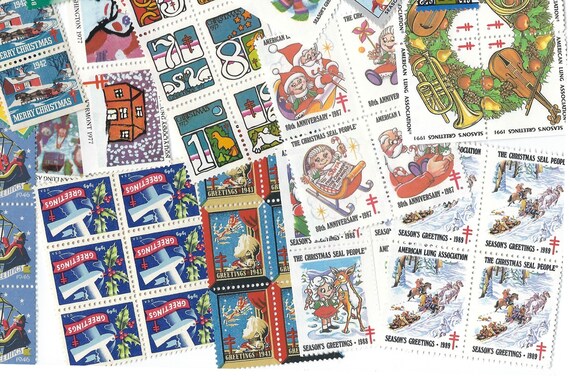 2022 Christmas Seals Huge Christmas Seals Assortment 120 Vintage Holiday Charity | Etsy Australia