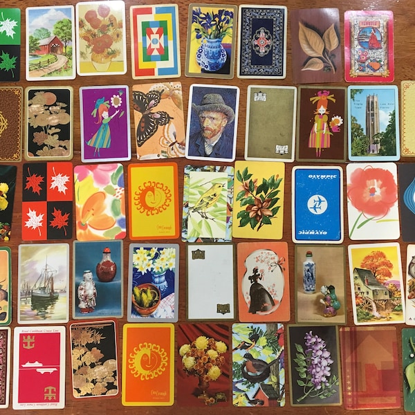 Vintage FACE CARDS Playing Swap Card Lot of 44 Mixed Media Ephemera Crafting Scrapbooking Journal Altered Art (B)