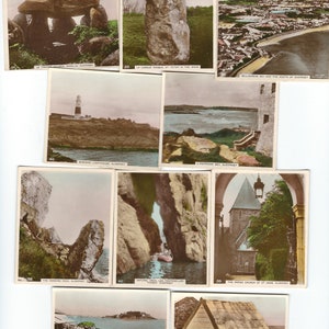 Guernsey Alderney & Sark Past Present 2nd Srs 1938 - 13 Tobacco Cards Cigarette real Photos Cigarette Card Vintage Trade Card w28
