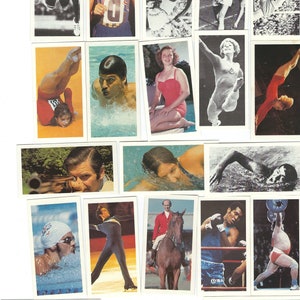 OLYMPIC GREATS - 12 asst Sammelkarten Sport Sport Olympische Spiele Athlete - 1979 Brooke Bond Tea Vintage Werbung Trade Card CC6