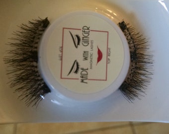 Luxury Magnetic Lashes 1 inch wide, 13mm length, 3 Tiny Magnets, with Blue Lash Tweezer