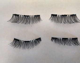 Luxury Magnetic Lashes - Black 12mm lash length with curl, 1 inch wide with curve - Comes with Free Lash Tweezer