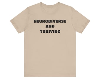 Camiseta de concienciación sobre el autismo, neurodiversa y próspera, unisex, de manga corta, para concienciar sobre el autismo, regalo para neurodivergentes.