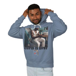 Cupid Is Busy Hoodie: Unisex Cotton Lightweight Sweatshirt