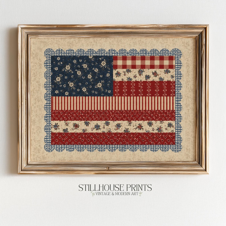 Farmhouse Americana Flag, Rustic Patriotic Wall Art (digital Download ...