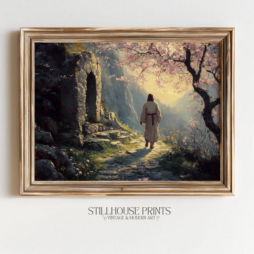 Spirtual Spring Photos Inspirational Jesus Artwork, Spiritual Wall Art - Pastoral Walk to ...