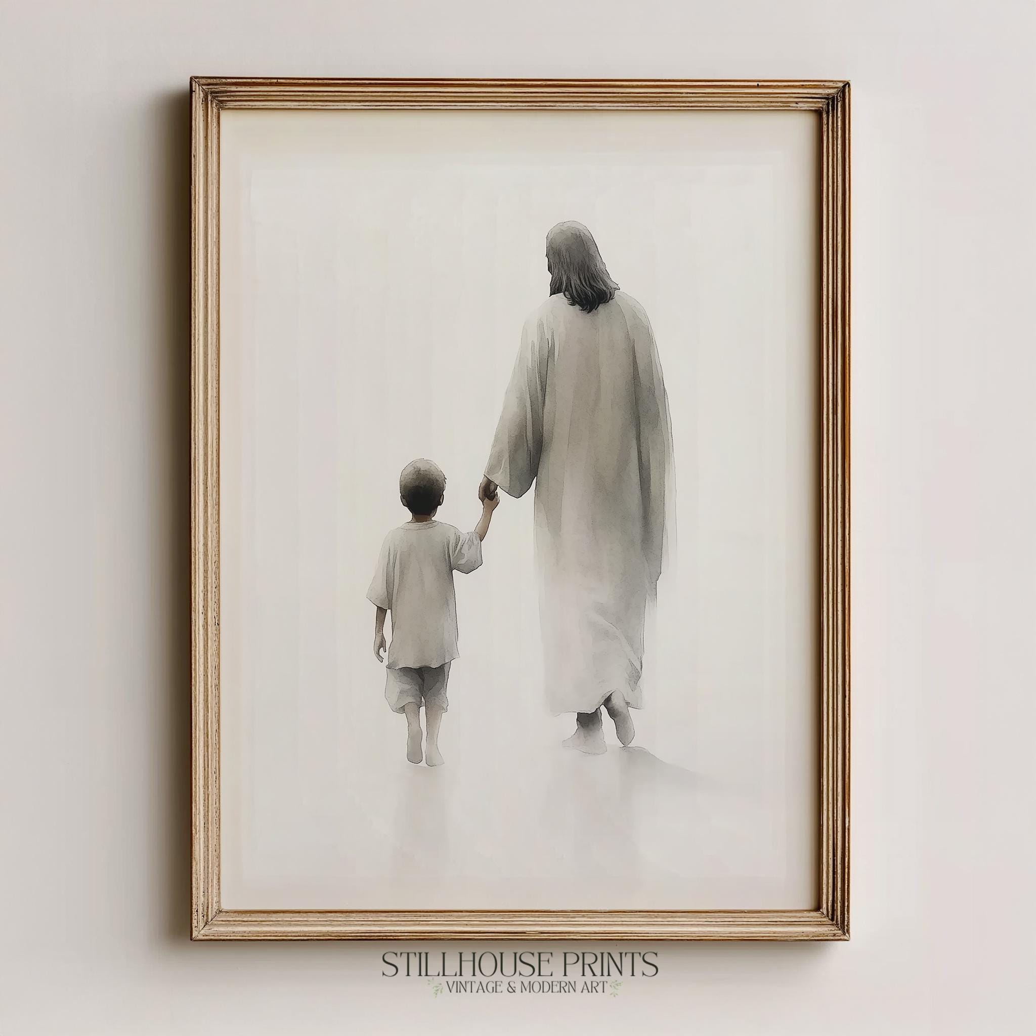 Jesus Walking With Children Clipart