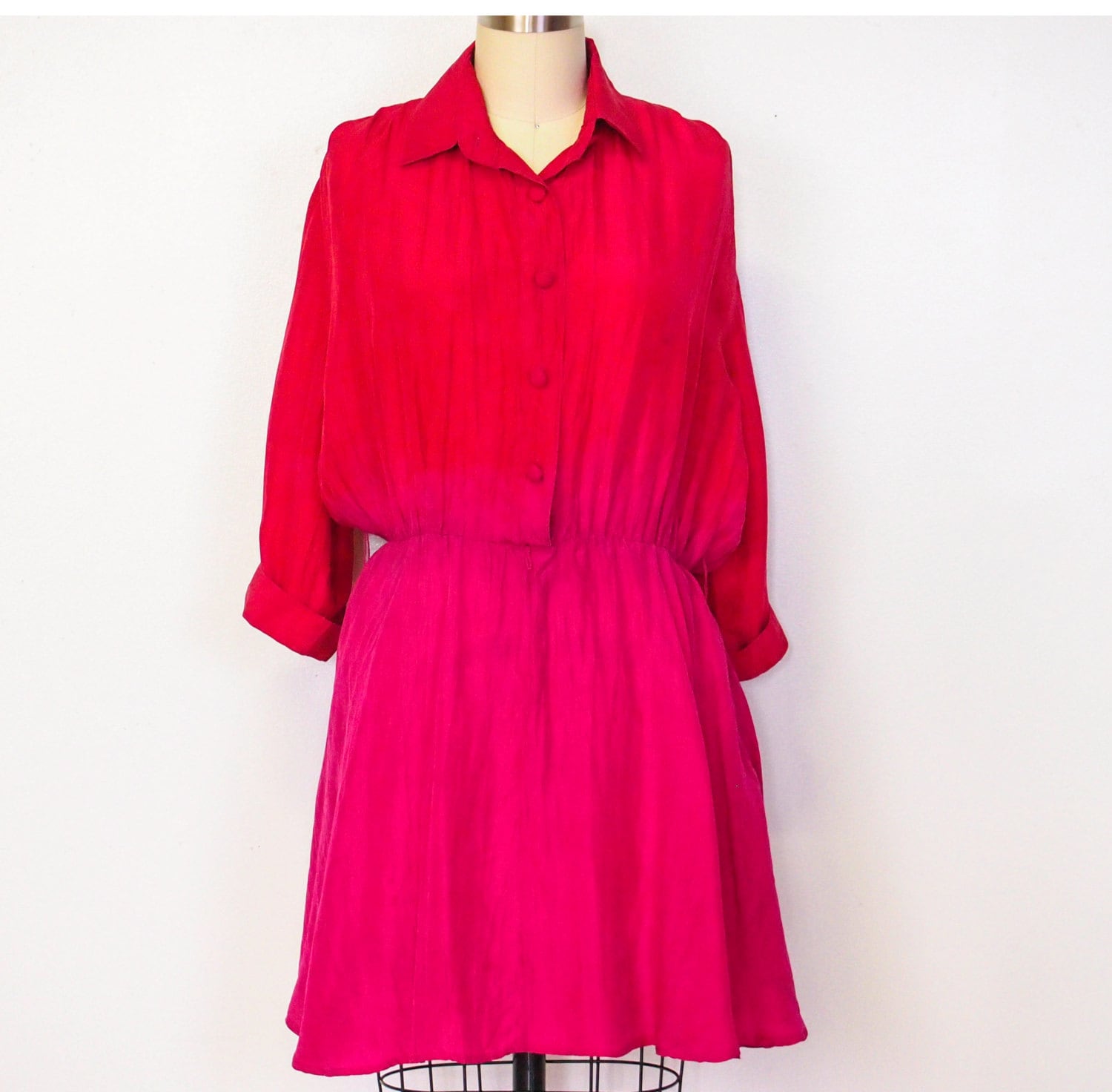 hot pink t shirt dress