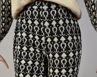 50s Pants, 60s Pants, Cigarette Pants, Stirrup Pants, Black
