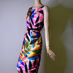 vintage dress, 60s dress, rainbow dress, shift dress, tunic dress, PRIDE dress, floral dress, graphic dress, printed dress, silk dress