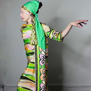 60s dress, tunic dress, Bonwit Teller dress, all in one dress, geometric dress, graphic dress, caftan dress, kaftan dress, maxi