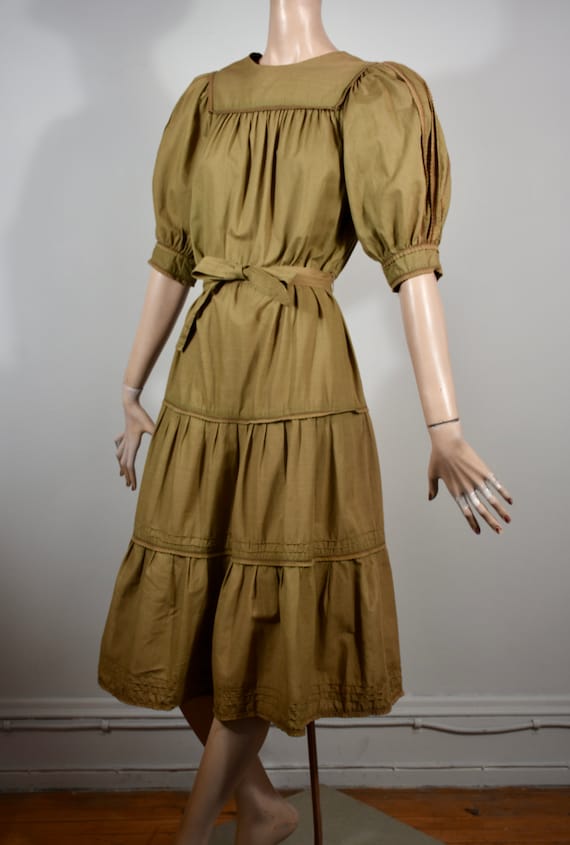 vintage ADINI dress, 70s dress, puff sleeve dress,