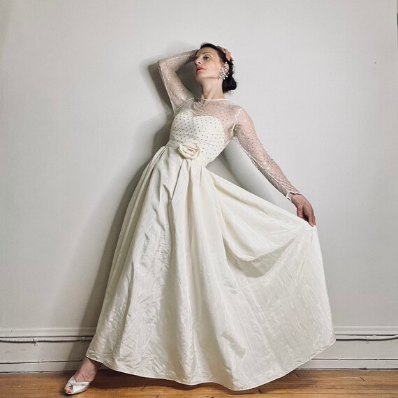 vintage 80s gown, 80s dress, rhinestone dress, mo… - image 6