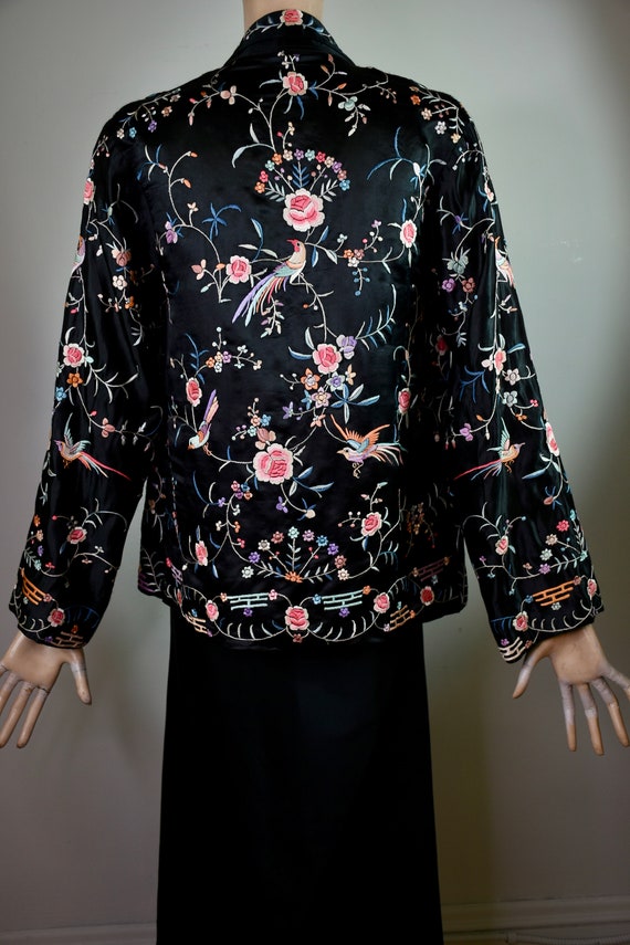 vintage 20s jacket, silk jacket, embroidered jack… - image 3