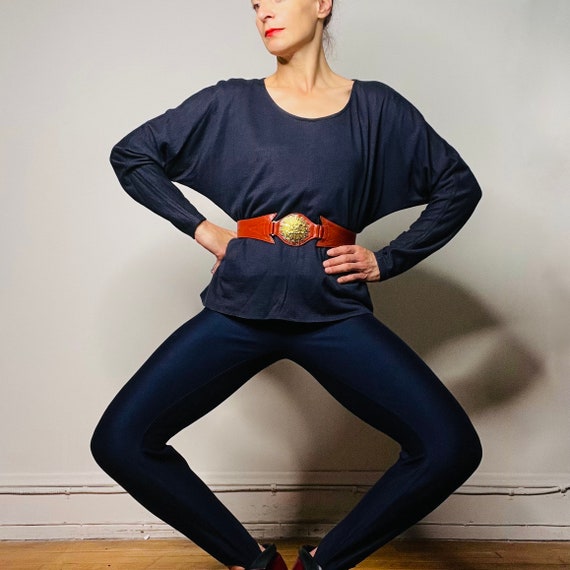 vintage Cacharel top shirt, navy top, navy shirt,… - image 1