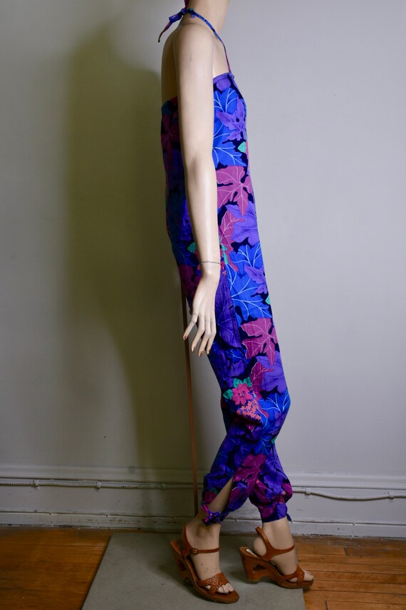 vintage 80s jumpsuit, 70s jumpsuit, floral jumpsu… - image 5