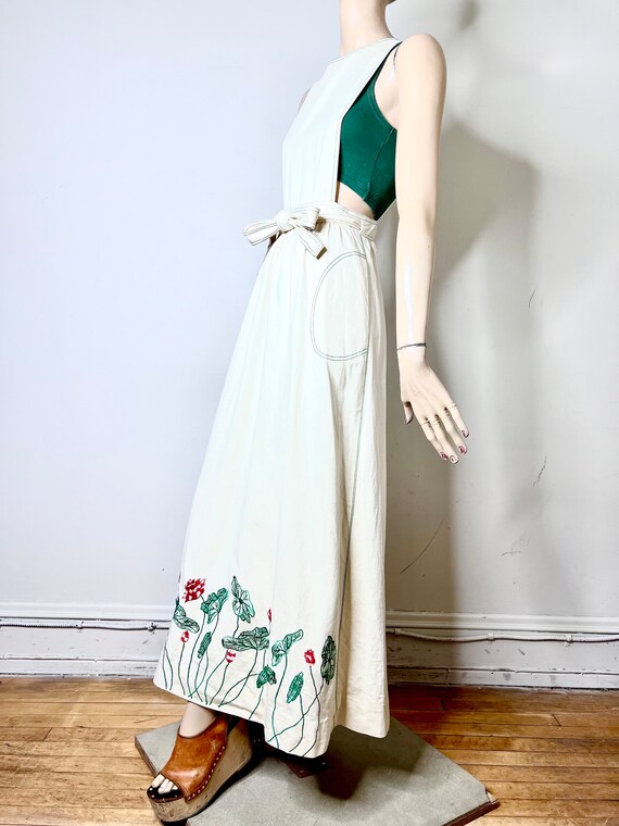 vintage apron pinafore dress, embroidered dress, … - image 8