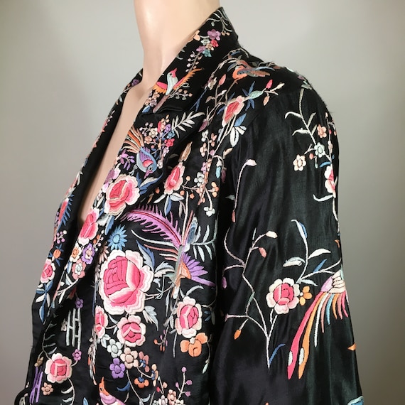 vintage 20s jacket, silk jacket, embroidered jack… - image 10