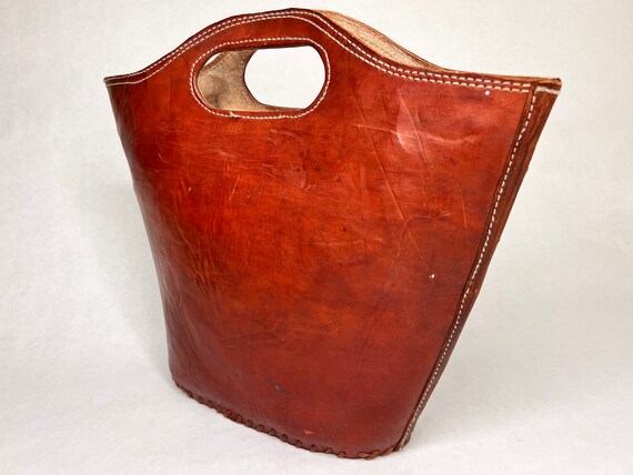vintage bag, leather bag, bucket bag, hand bag, s… - image 5