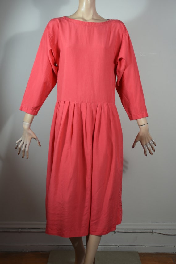vintage CACHAREL dress, 80s dress, coral dress, s… - image 2
