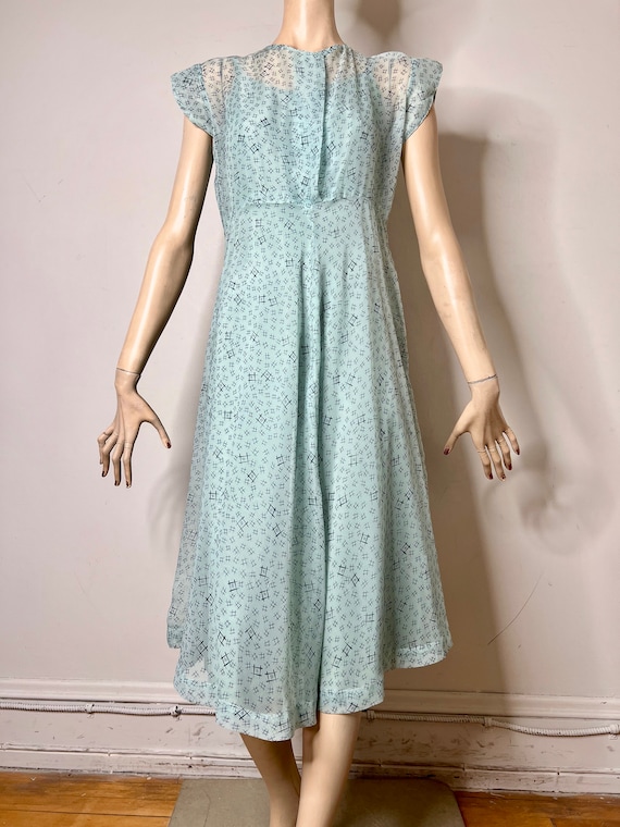 40s dress, 50s dress, Marshall Field dress, sheer… - image 7