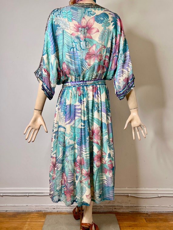 70s silk chiffon dress, 80s Judith Ann dress, pri… - image 8