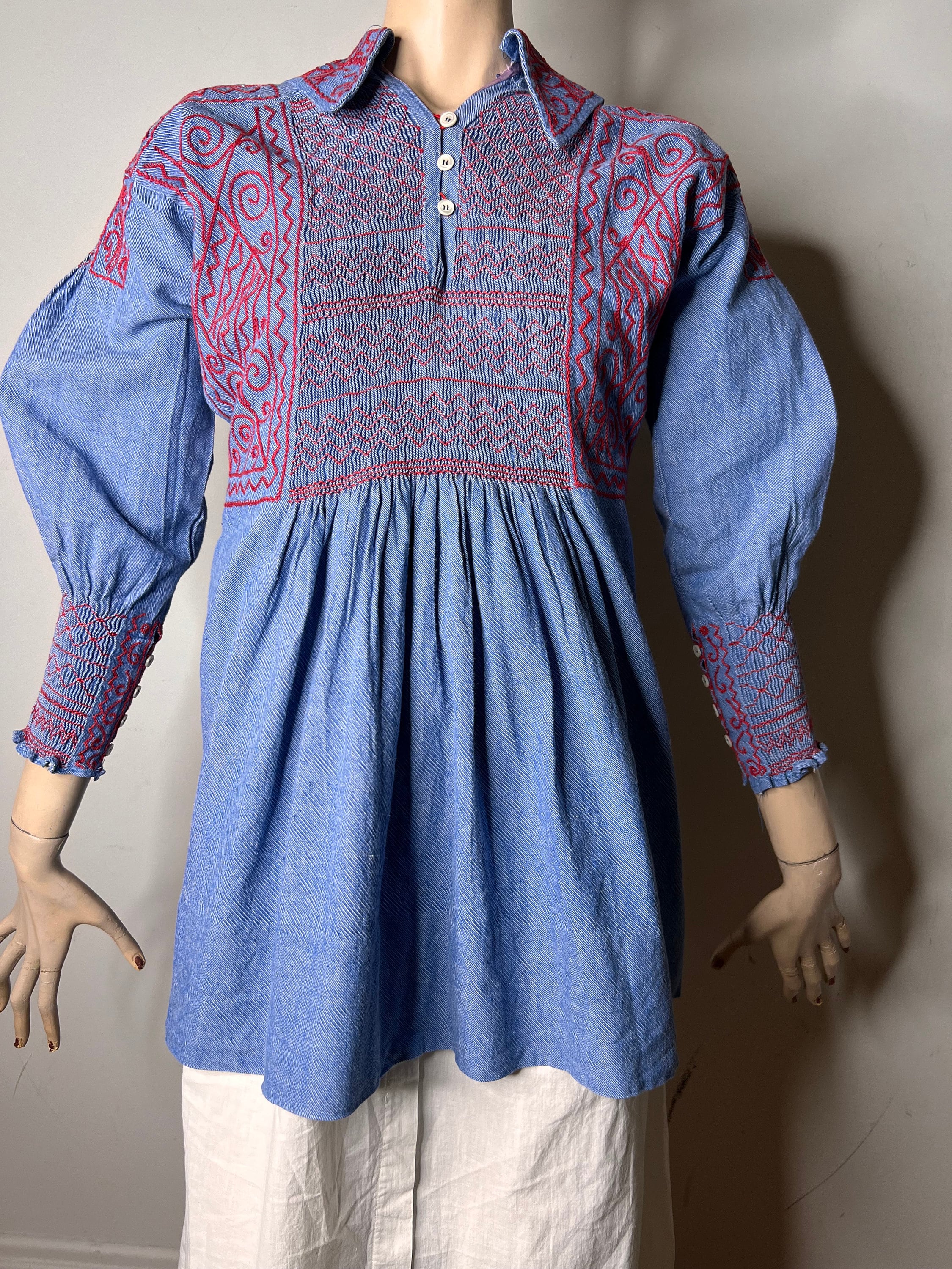 Vintage Smock, Farmers Smock, Vintage Chambray, Vintage Workwear