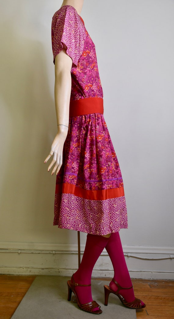 vintage 70s dress, silk dress, floral dress, shif… - image 7