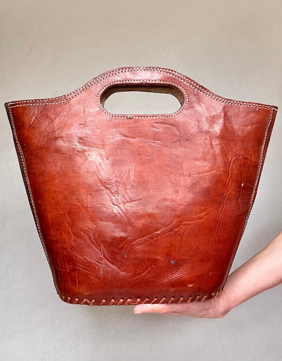 vintage bag, leather bag, bucket bag, hand bag, s… - image 1