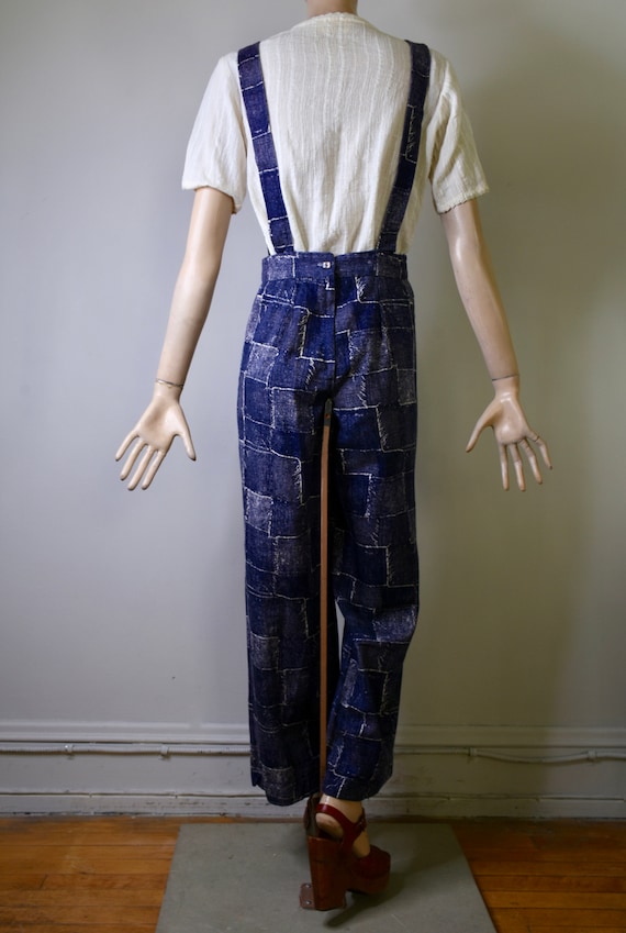 vintage overalls, 70s overalls, patchwork, novelt… - image 4
