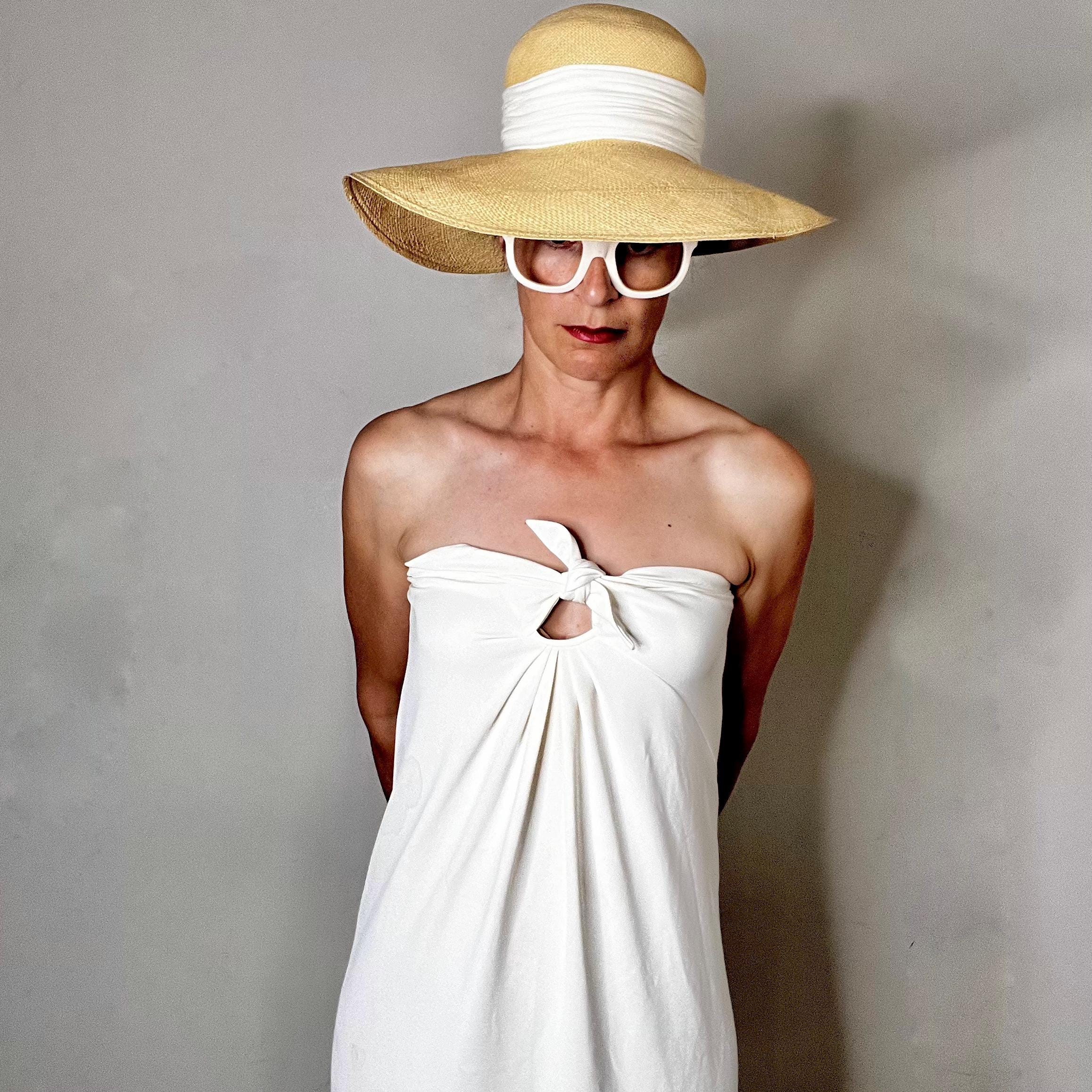 Vintage HALSTON Straw Hat COASTAL ELITE Halston Straw Hat Bucket Hat Packable | eBay main image 4