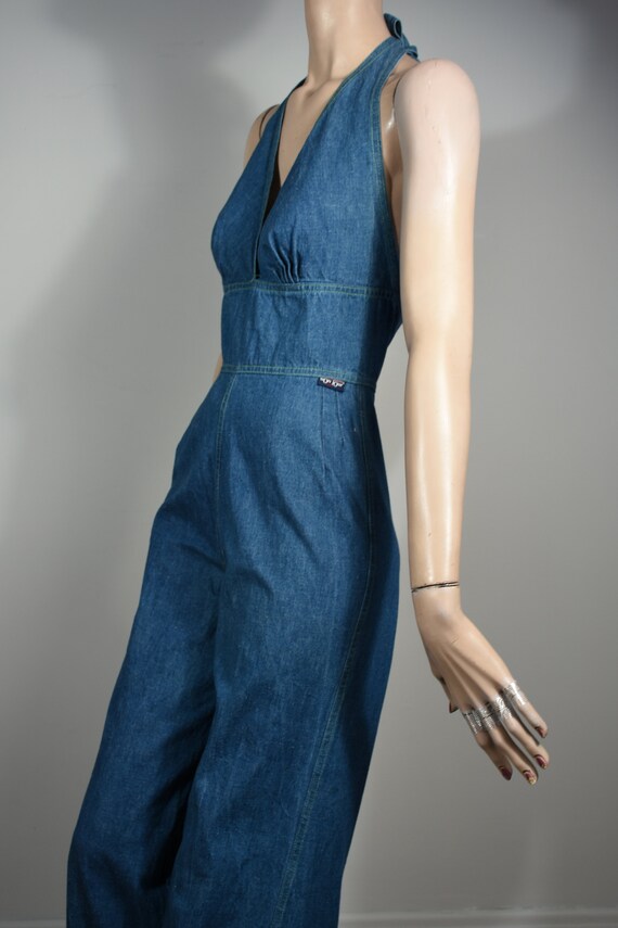 vintage 70s denim jumpsuit, denim jumpsuit, denim