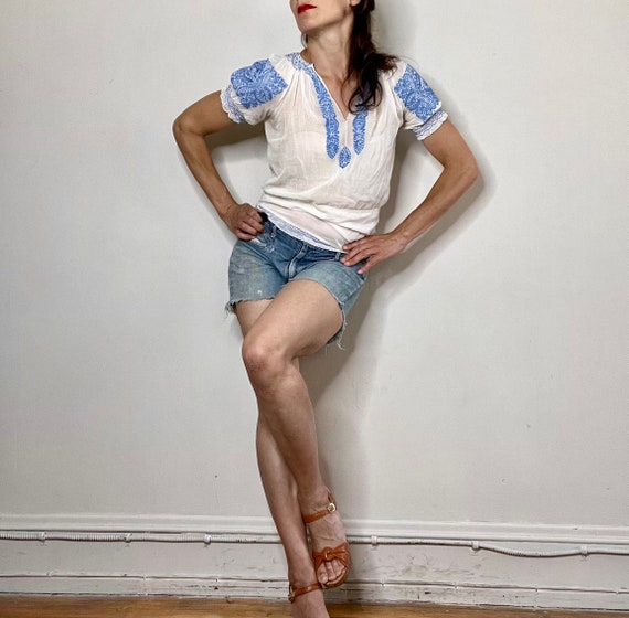 vintage 20s 30s embroidered Hungarian peasant smo… - image 2