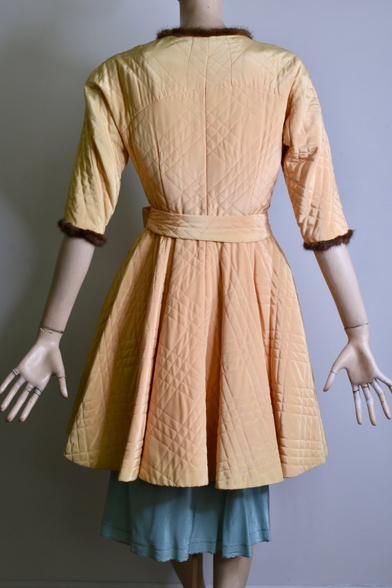 vintage 50s dress, quilted dress, full skirt, vin… - image 5