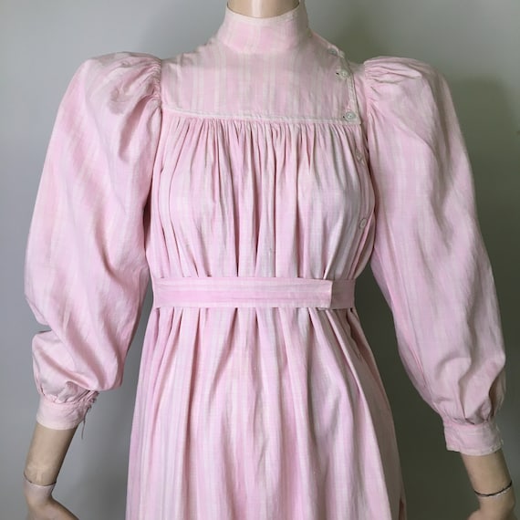 antique wrapper dress, victorian pink dress, home… - image 1