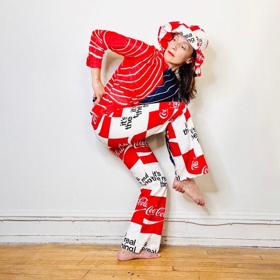 Vintage 60s Pants Vintage Coca Cola Graphic Pants Novelty Etsy