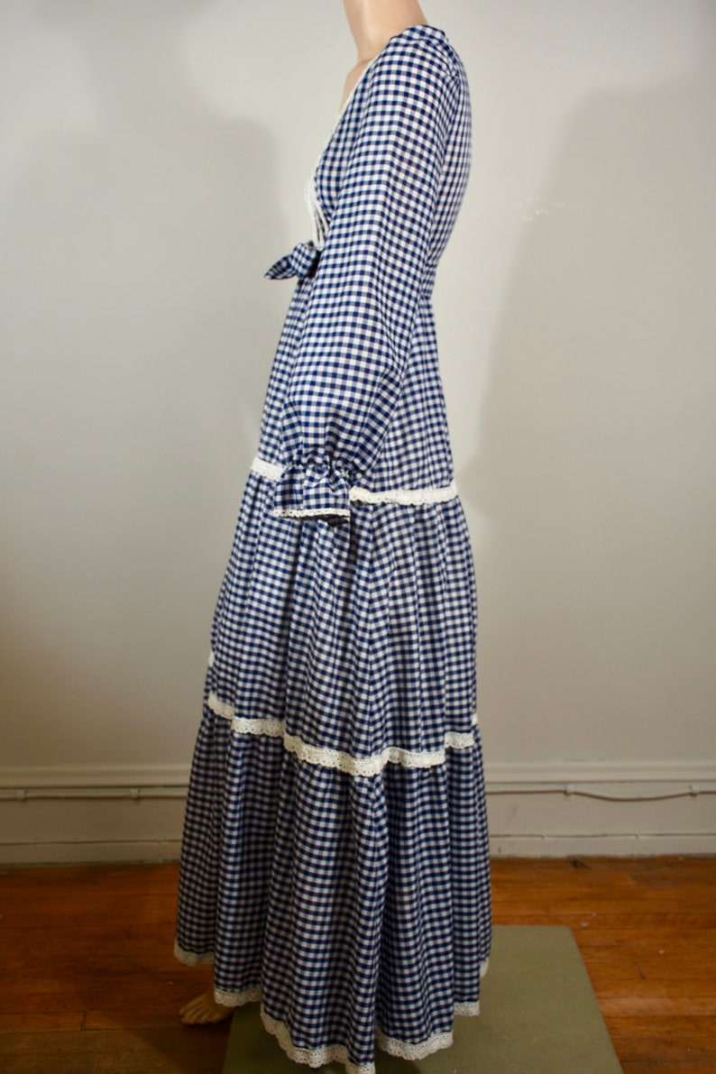 Vintage Gingham Dress 70s Maxi Dress Prairie Dress Gunne - Etsy