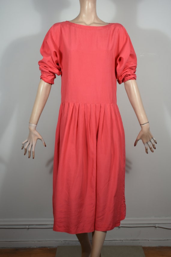 vintage CACHAREL dress, 80s dress, coral dress, s… - image 4