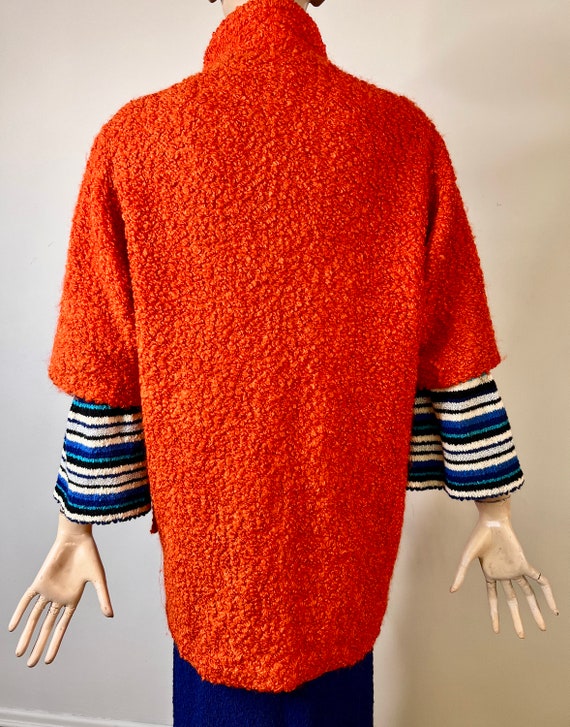 vintage jacket, wool jacket, cocoon coat, orange … - image 6