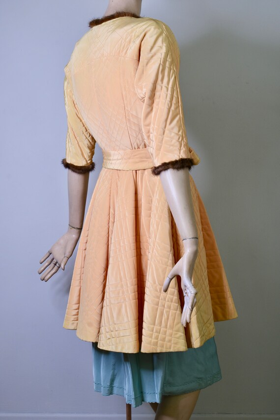 vintage 50s dress, quilted dress, full skirt, vin… - image 8